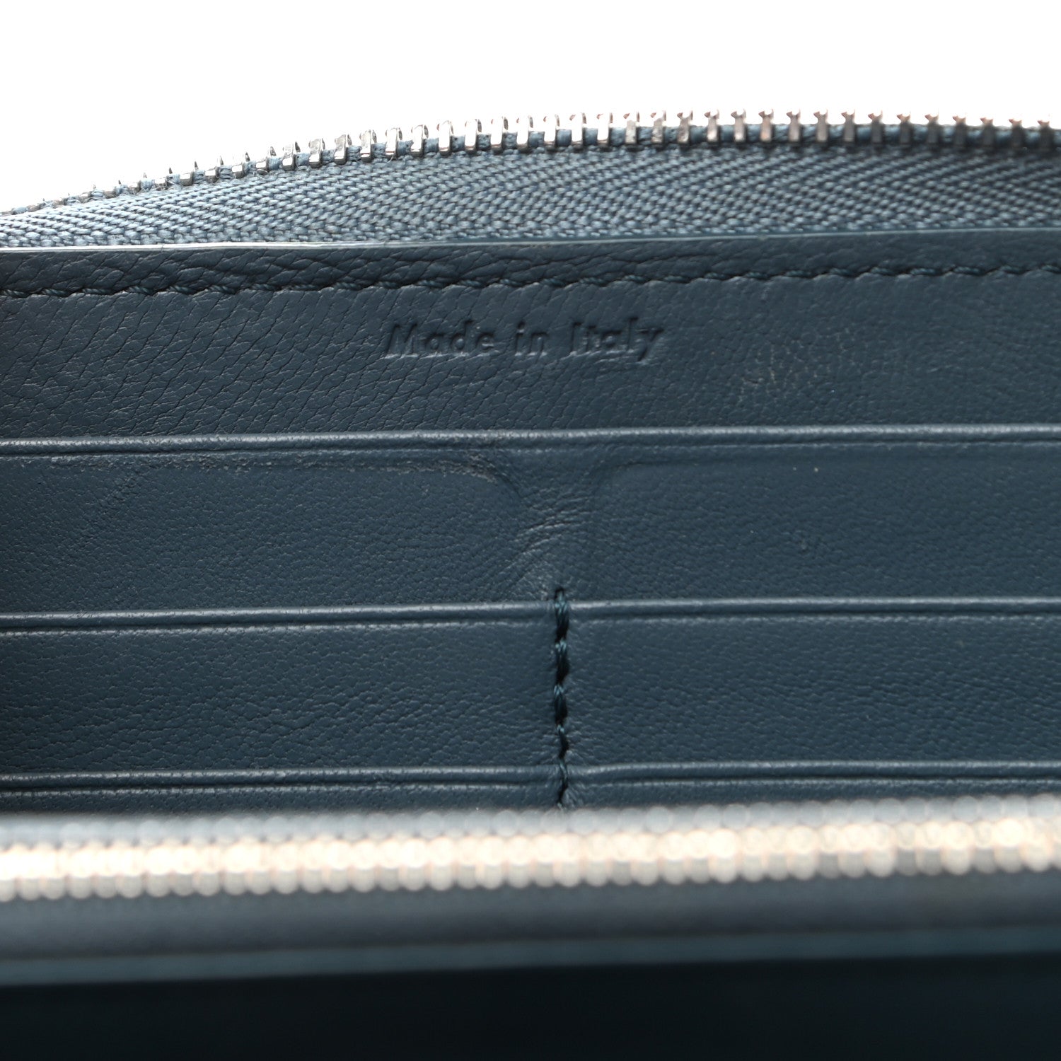 Celine Grained Calfskin Large Zip Around Multifunction Wallet Sky Blue 7 of 9