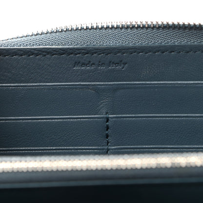 Celine Grained Calfskin Large Zip Around Multifunction Wallet Sky Blue 7 of 9