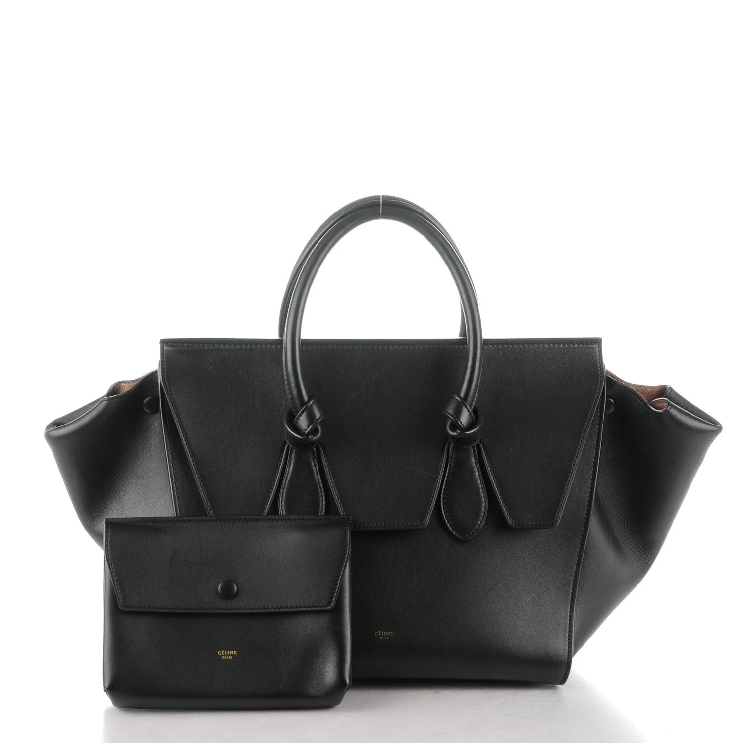 Celine Smooth Calfskin Small Tie Knot Tote Black 5 of 12