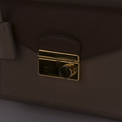 Prada Saffiano Lux Galleria Front Pocket Tote Cammeo Caramel 10 of 11