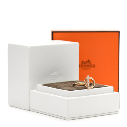 Hermes 18K Rose Gold Diamond PM Echappee Ring 52 6 6 of 6