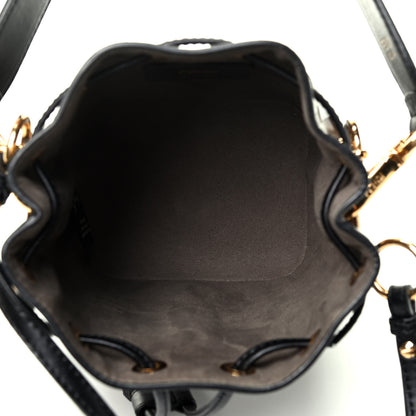 Fendi Vitello Liberty F is Fendi Bi-Color FF 1974 Embossed Mini Mon Tresor Bucket Bag Maya Black 9 of 16