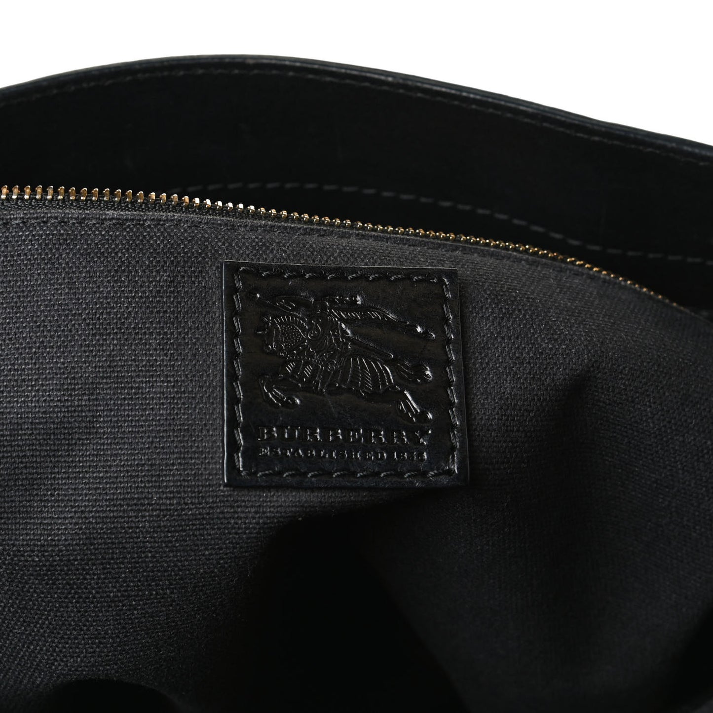 House Check Bridle Calfskin Tote Black