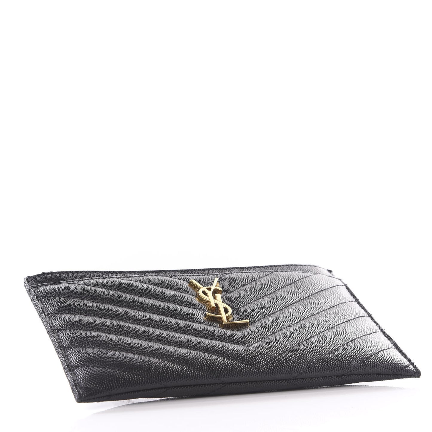 Grain De Poudre Chevron Monogram Bill Pouch Black