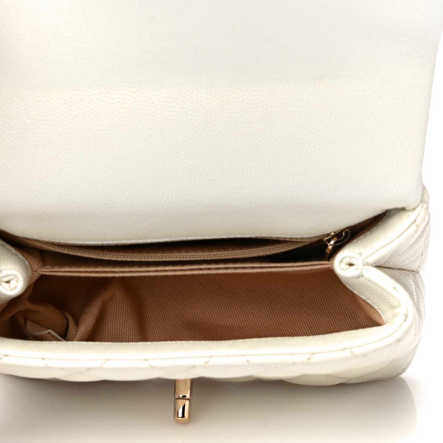 Chanel Iridescent Caviar Quilted Extra Mini Coco Handle Flap Ivory 5 of 10