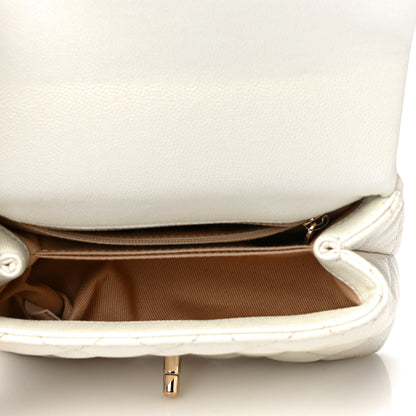 Chanel Iridescent Caviar Quilted Extra Mini Coco Handle Flap Ivory 5 of 10