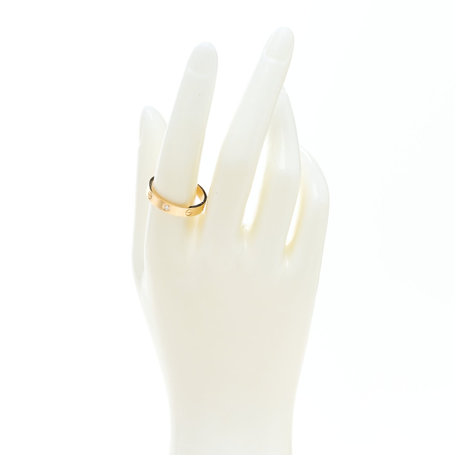 18K Yellow Gold Diamond 4mm LOVE Wedding Band Ring 60 9