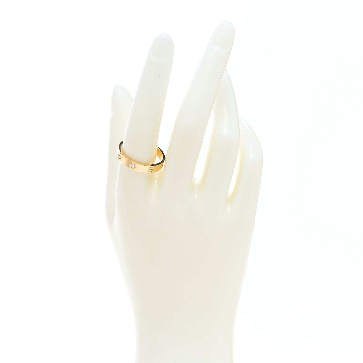 Cartier 18K Yellow Gold Diamond 4mm LOVE Wedding Band Ring 60 9 2 of 5