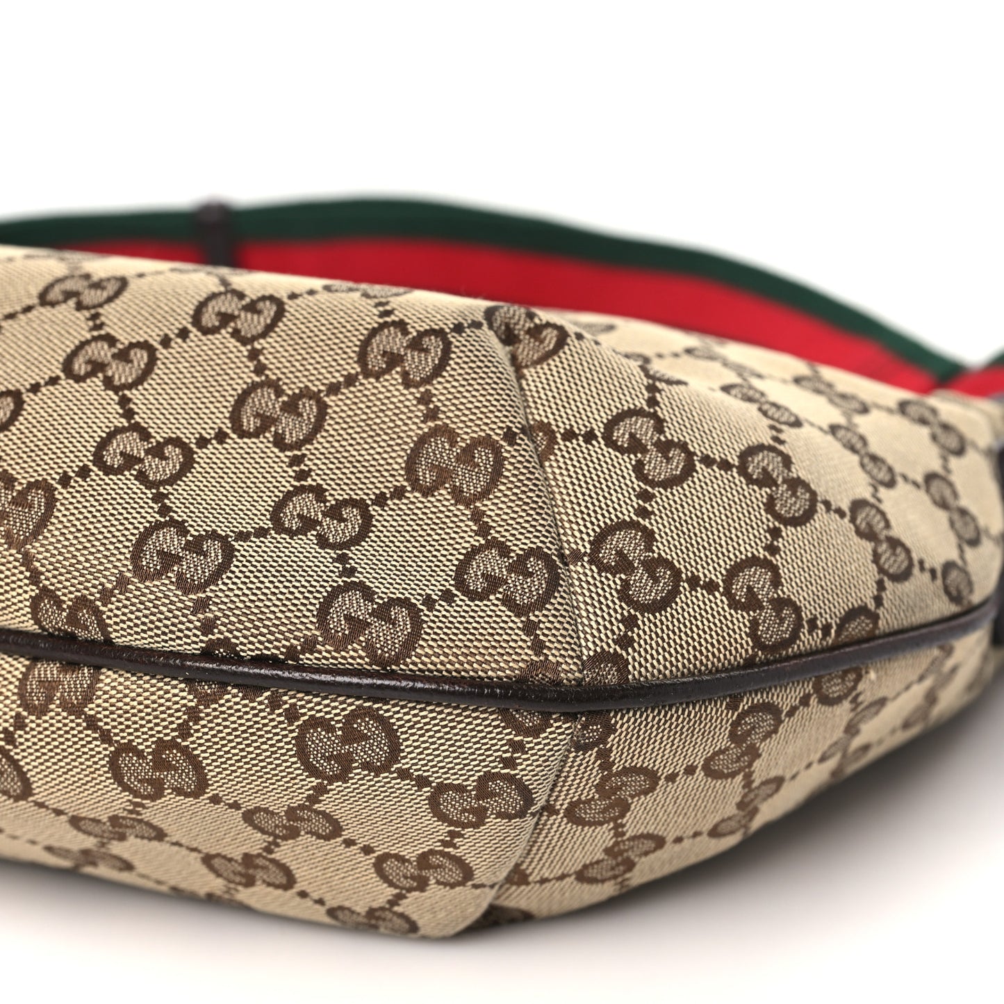 Monogram Web Medium Half Moon Hobo Dark Brown