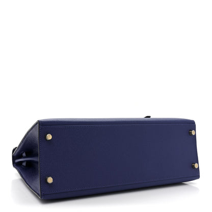 Hermes Epsom Kelly Sellier 32 Bleu Electrique 4 of 9