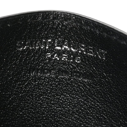 Saint Laurent Grain De Poudre Lips Print Monogram Card Holder White Red 6 of 8