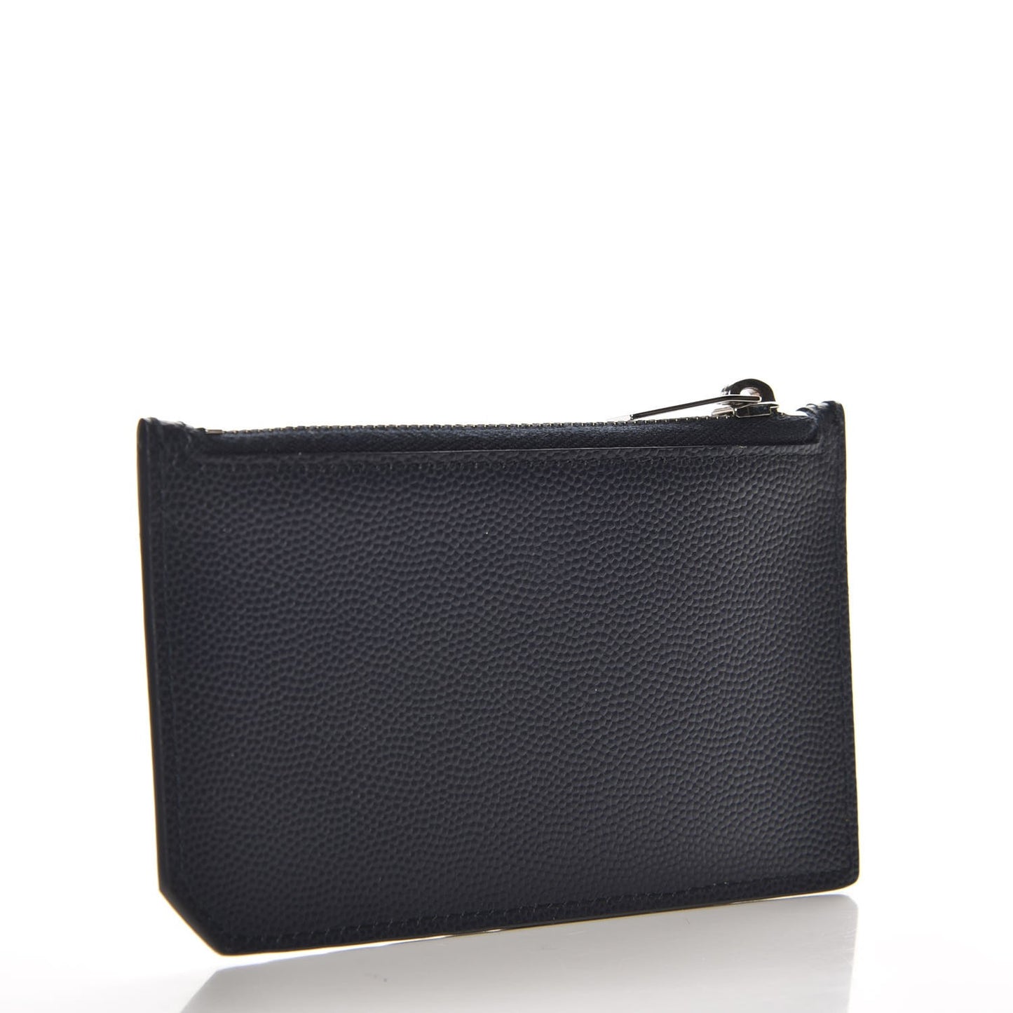 Grained Calfskin 5 Fragments Zip Pouch Card Holder Navy