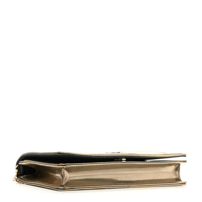 Christian Dior Metallic Patent Micro-Cannage Medium Diorama Flap Bag Gold 3 of 12