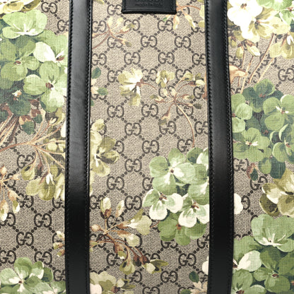Gucci GG Supreme Monogram Blooms Medium Duffle Beige New Military Black 7 of 9