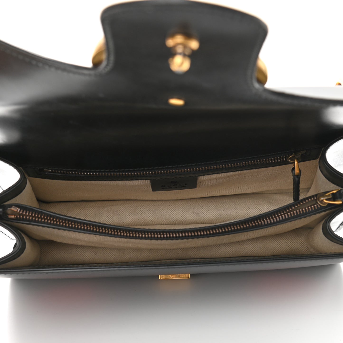 Knight Calfskin Malaga Kid Heart Medium GG Marmont Chain Handle Bag Black Hibiscus Red Multicolor