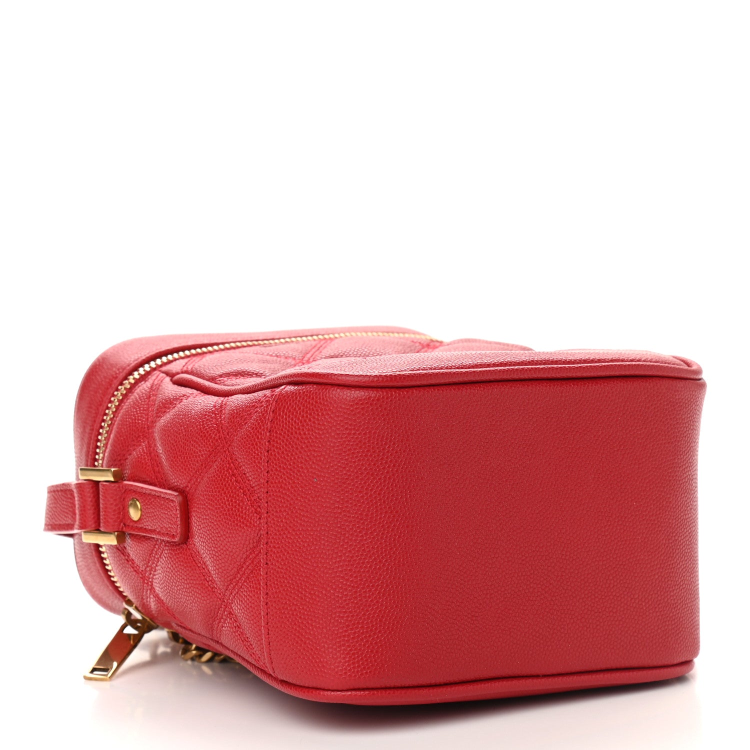 Saint Laurent Grain de Poudre Quilted 80's Vanity Bag Red 4 of 8