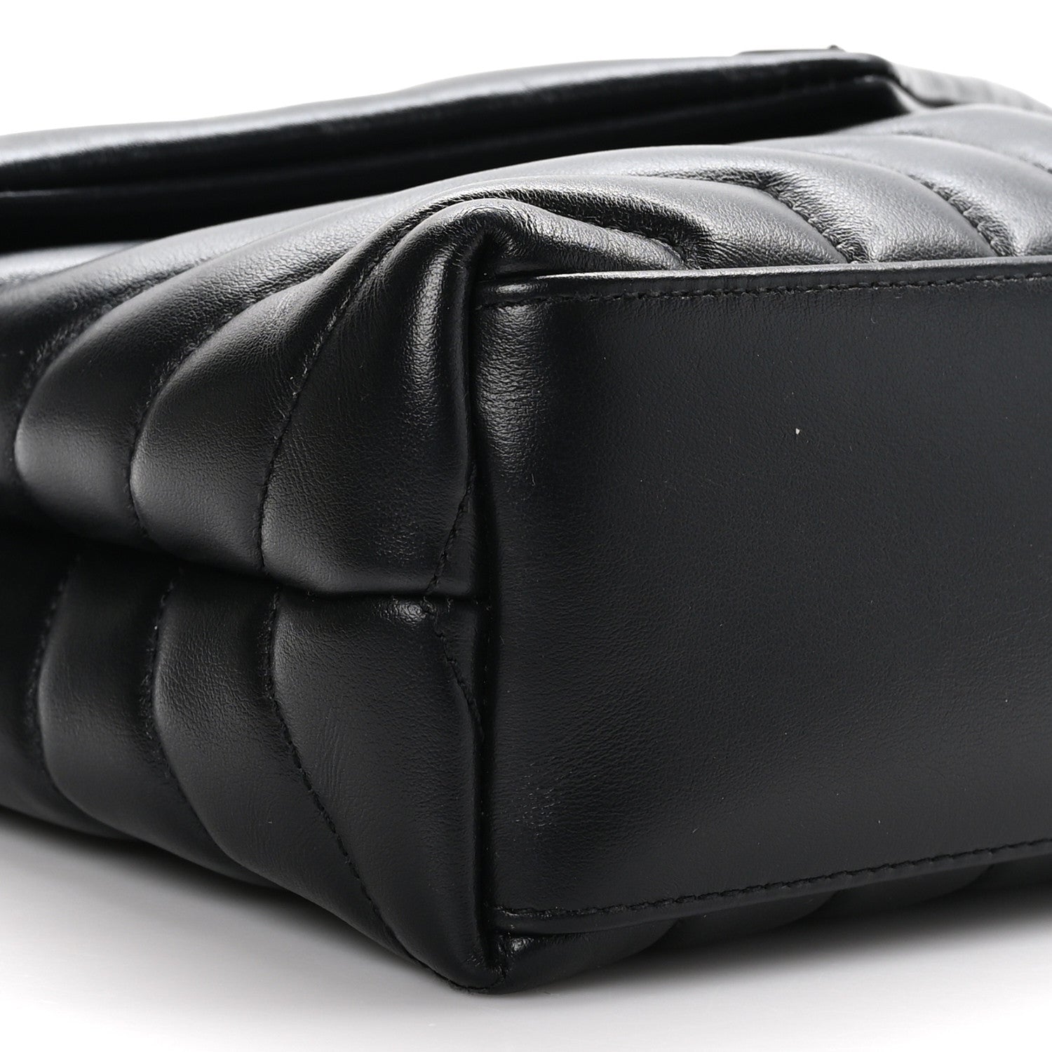 Saint Laurent Calfskin Y Quilted Monogram Monochrome Small Loulou Chain Satchel Black 10 of 12