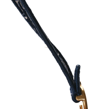 Christian Dior Velvet Oblique Saddle Bag Blue 13 of 13