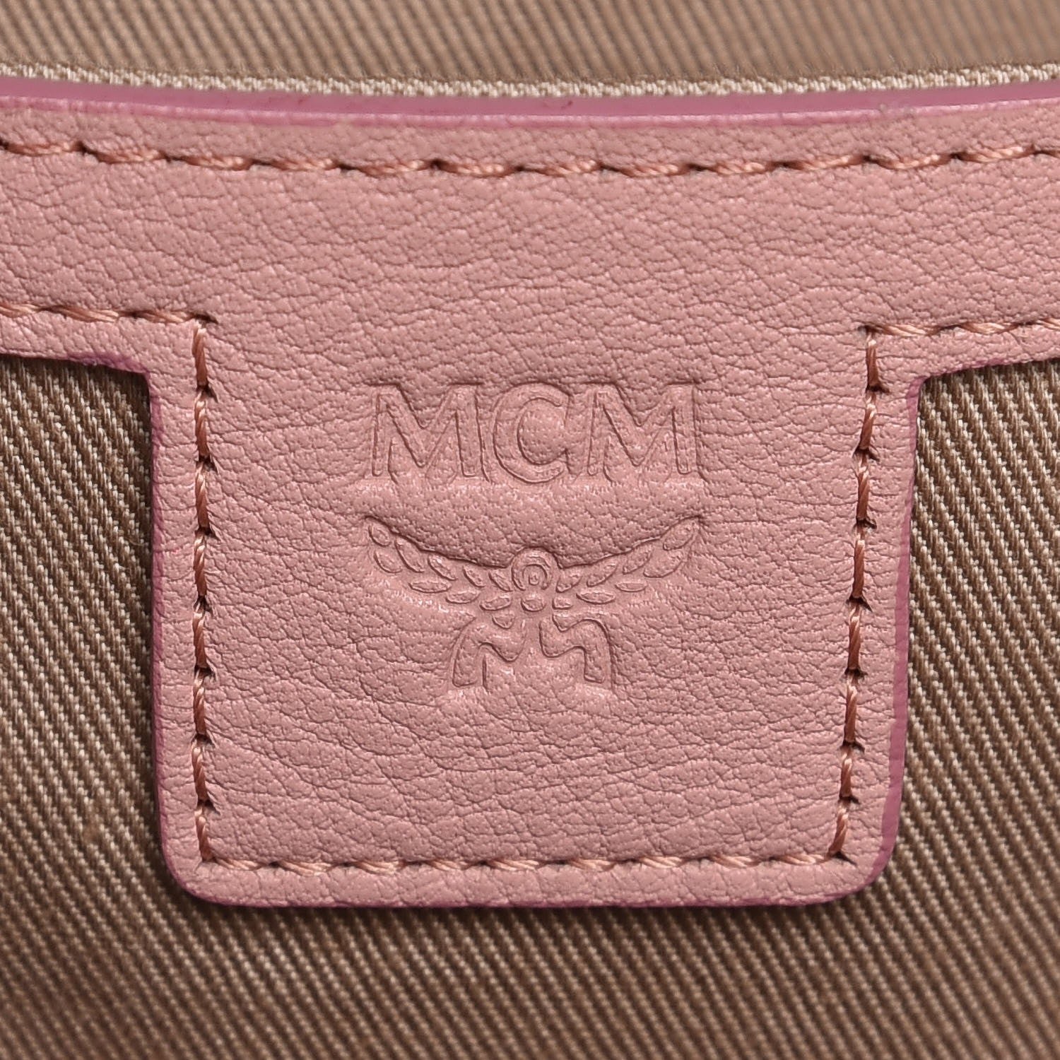 MCM Calfskin Ottomar Monogram Backpack Pink 6 of 8