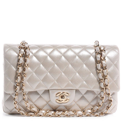 Chanel Iridescent Calfskin Medium Double Flap Light Gold 1 of 8