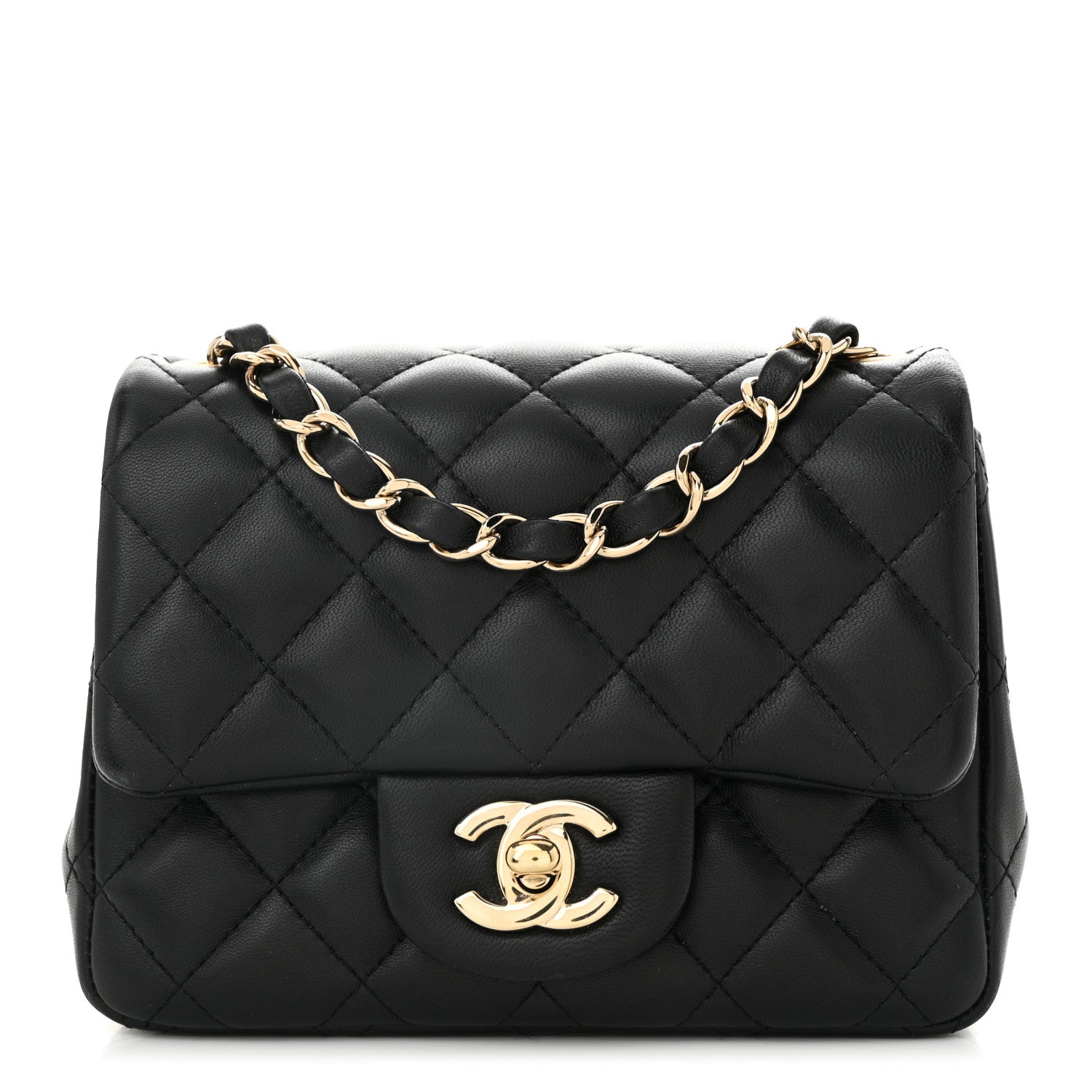 Chanel Lambskin Quilted Mini Square Flap Black 1 of 11