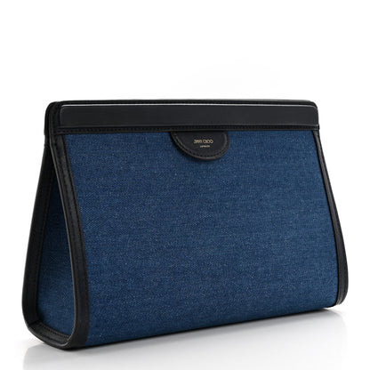 Jimmy Choo Denim Choo Pouch Clutch Blue 3 of 11