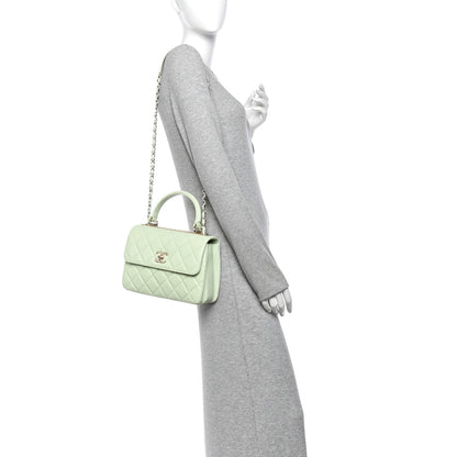 Chanel Lambskin Quilted Small Trendy CC Flap Dual Handle Bag Light Green 2 of 11