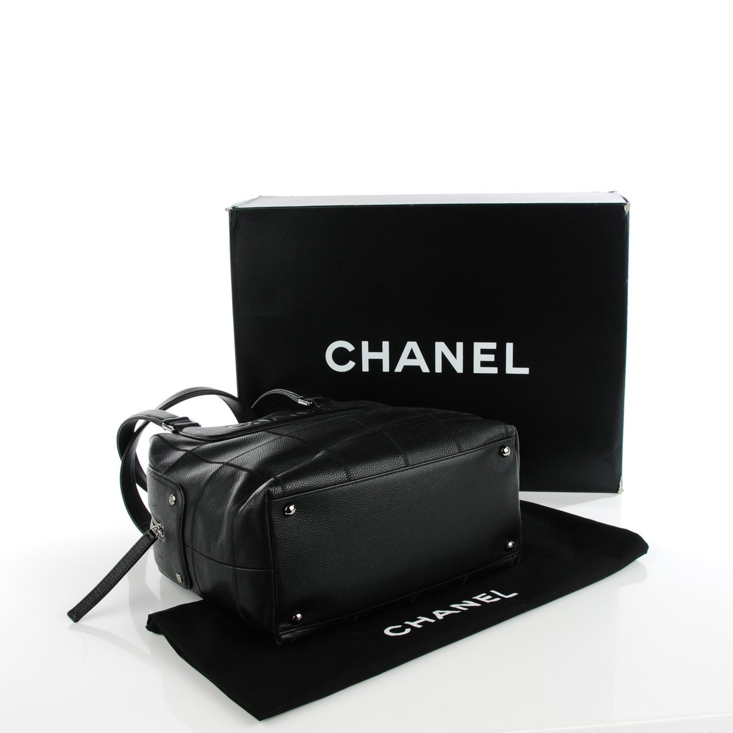 Caviar Square Stitched Tote Black