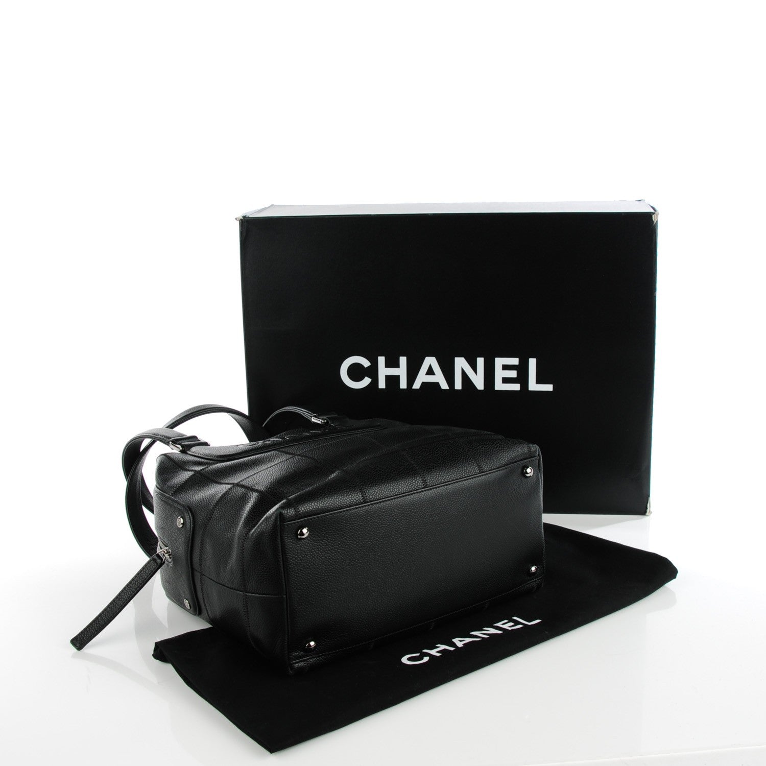 Chanel Caviar Square Stitched Tote Black 4 of 7