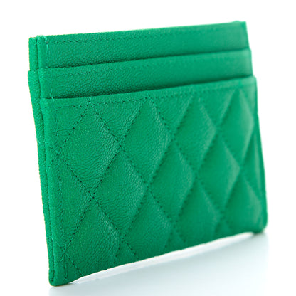 Chanel Caviar Quilted Boy Card Holder Green 3 of 9