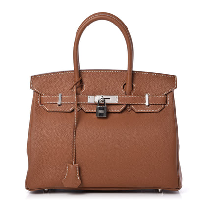 Hermes Taurillon Clemence Birkin 30 Gold 1 of 10
