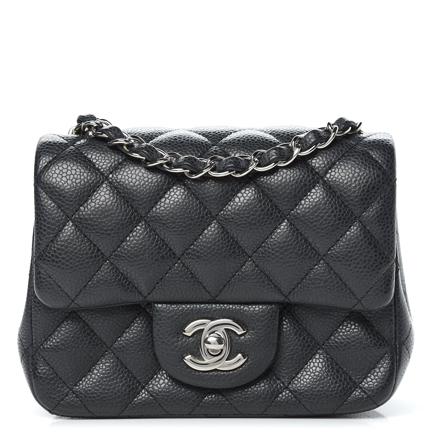 Chanel Pearly Caviar Quilted Mini Square Flap Black 1 of 10