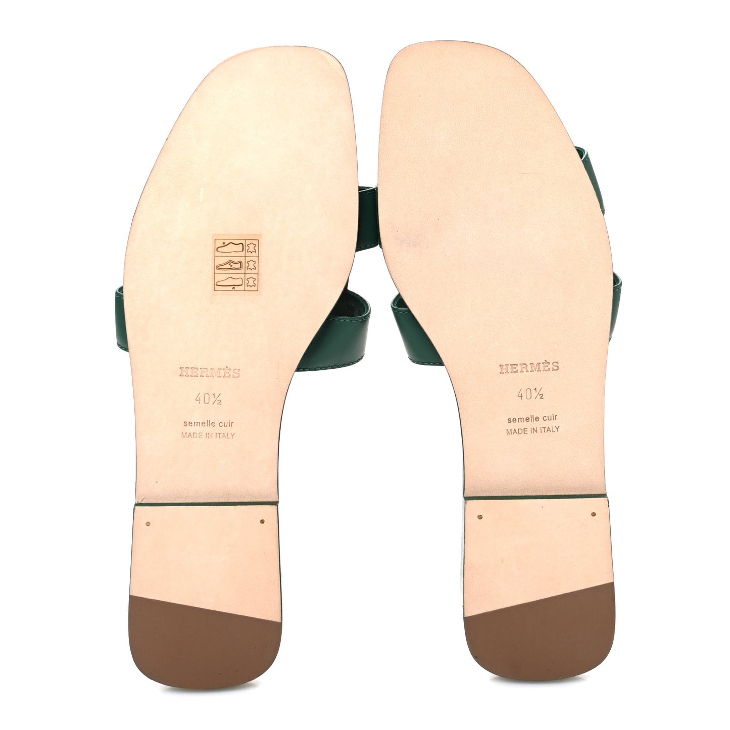 Calfskin Oran Sandals 40.5 Vert Electrique