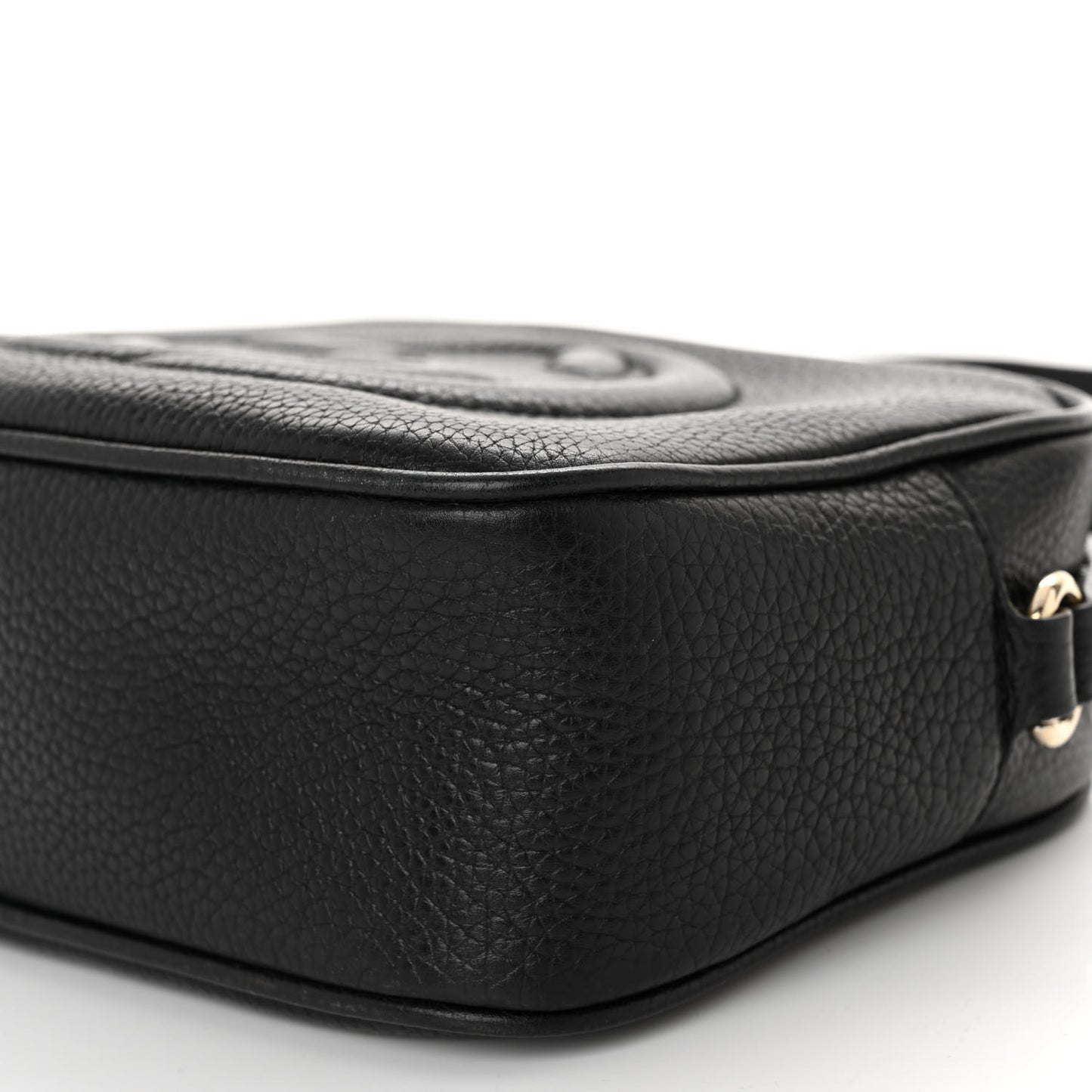 Pebbled Calfskin Small Soho Disco Bag Black