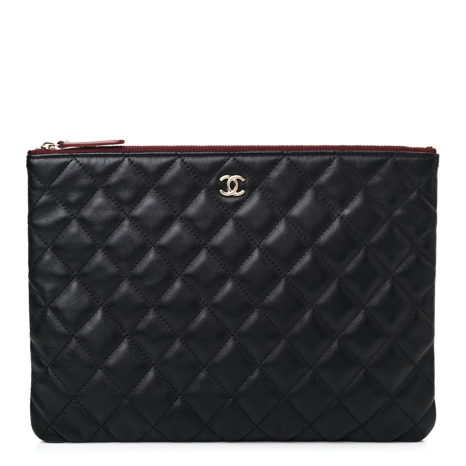 Chanel Lambskin Quilted Medium Cosmetic Case Black 1 of 9