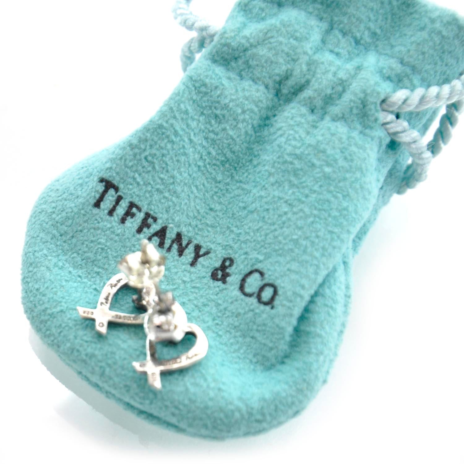 Tiffany Sterling Silver Mini Paloma Picasso Loving Heart Earrings 3 of 5