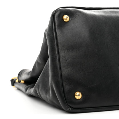 Prada Soft Calf Shopping Tote Black 9 of 10