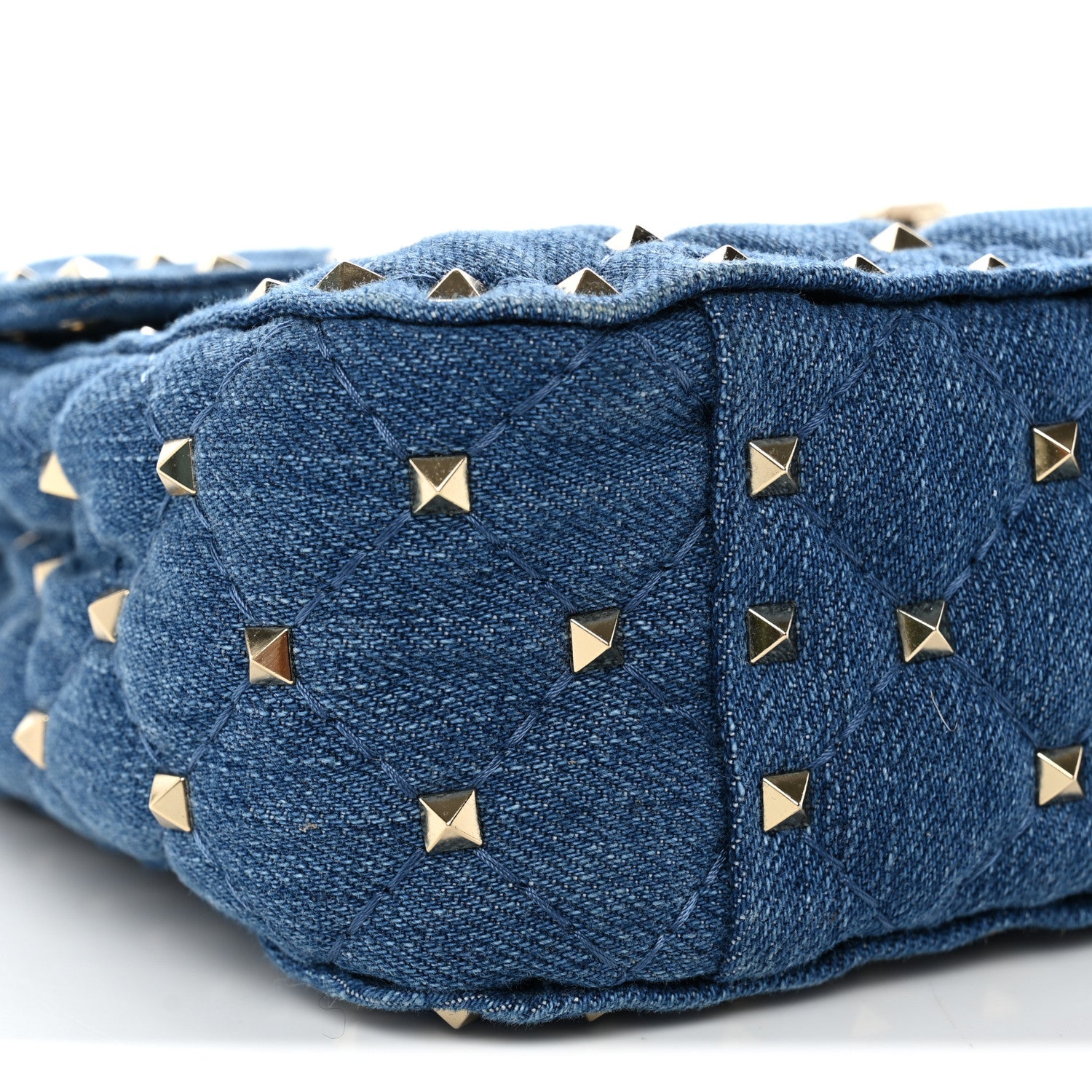 Valentino Garavani Denim Medium Rockstud Spike Shoulder Bag Denim 8 of 9