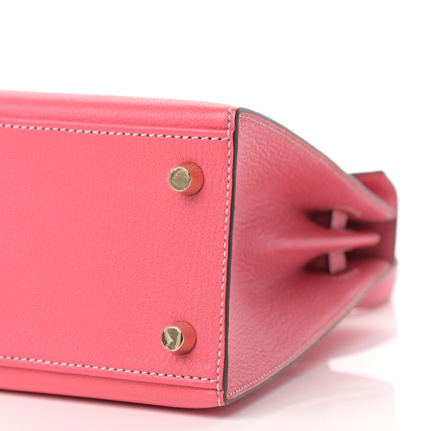 Hermes Chevre Mysore Horseshoe Kelly Sellier 25 Rose Lipstick Gris Perle 9 of 10
