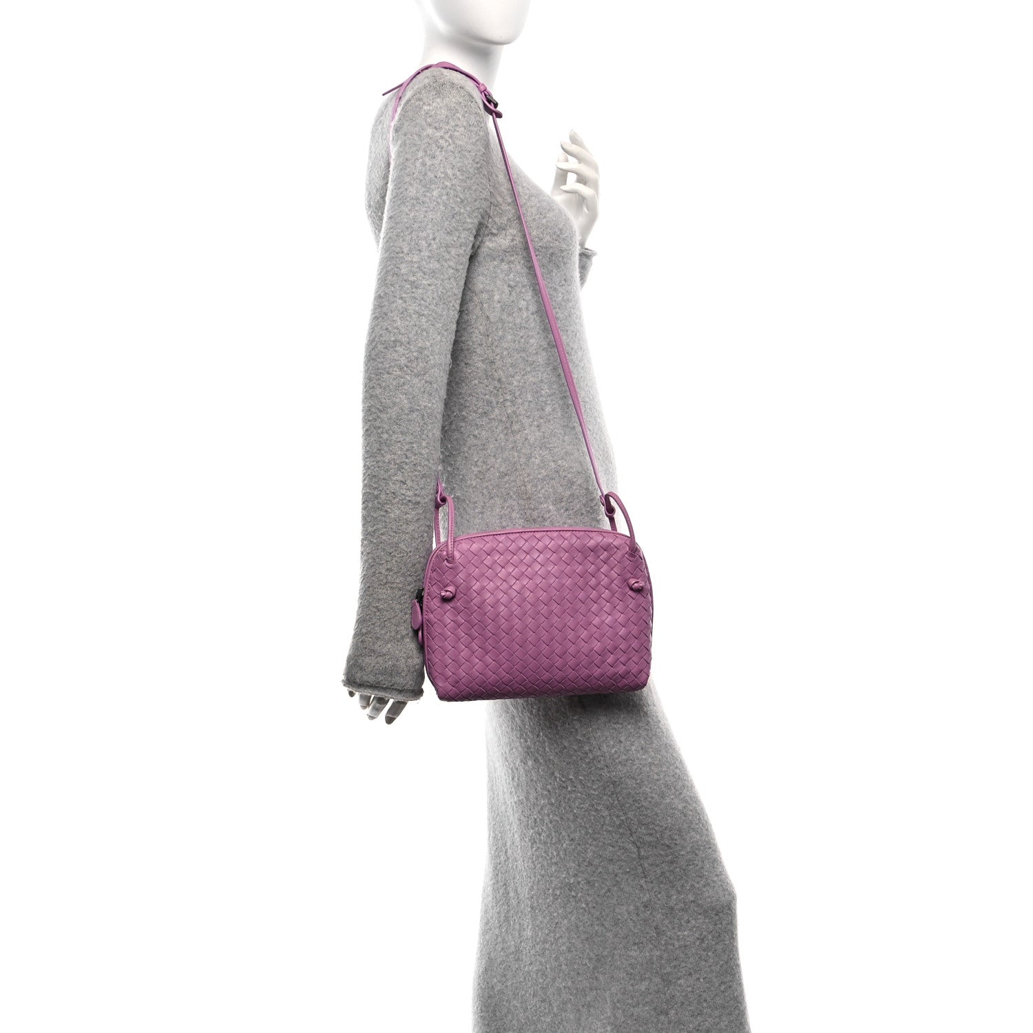 Bottega Veneta Nappa Intrecciato Nodini Crossbody Messenger Watteau 2 of 10