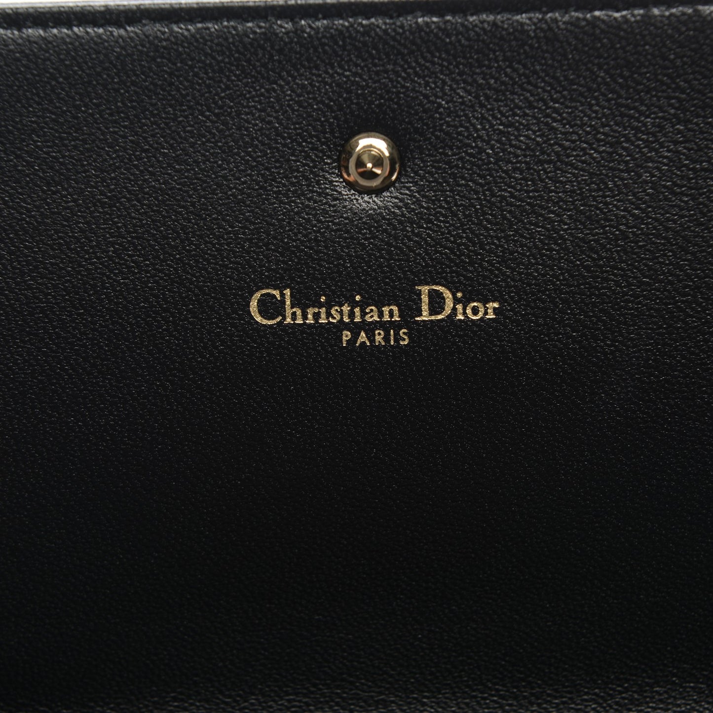 Grained Calfskin Diorama Croisiere Chain Wallet Black