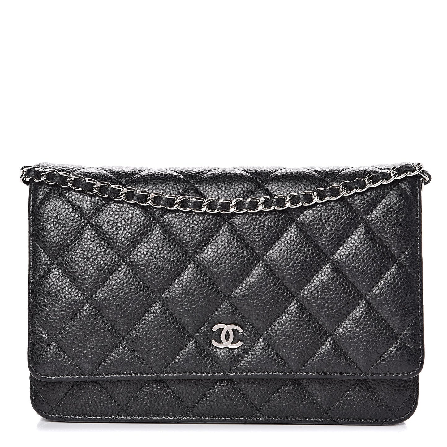 Caviar Quilted Wallet On Chain WOC Black