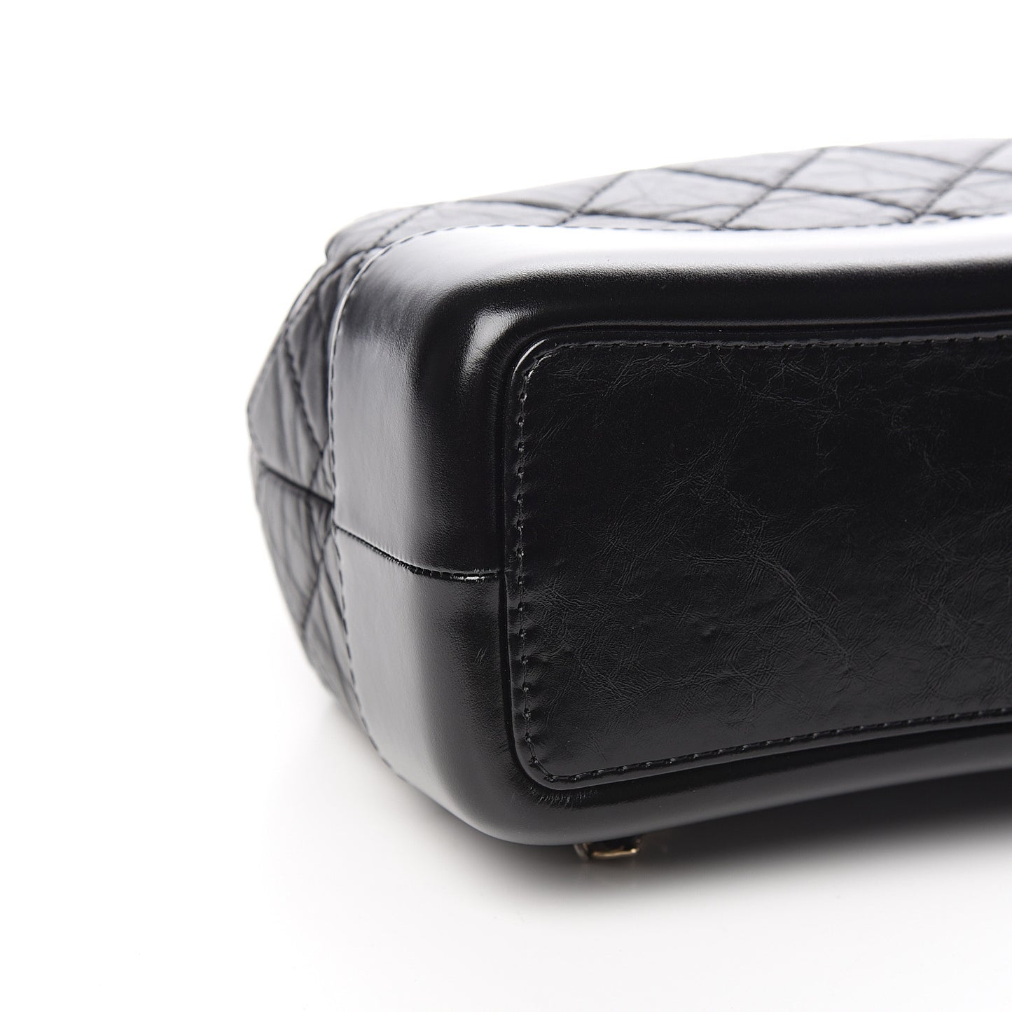 Aged Calfskin Quilted Small Gabrielle Backpack Black