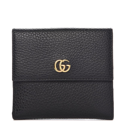 Gucci Dollar Calfskin Double G French Flap Wallet Black 1 of 8