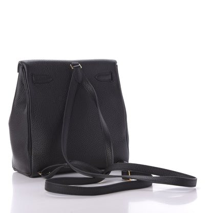 Hermes Taurillon Clemence Kelly Ado Backpack Black 2 of 9