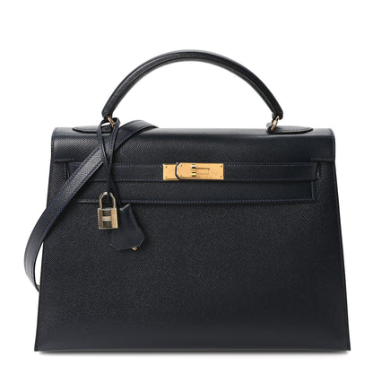 Hermes Courchevel Kelly Sellier 32 Bleu Marine 1 of 10