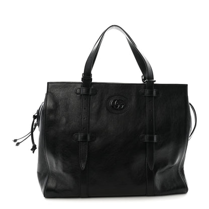 Gucci Piuma Lux Energy Monochrome Tonal GG Medium Tote Bag Black 1 of 10