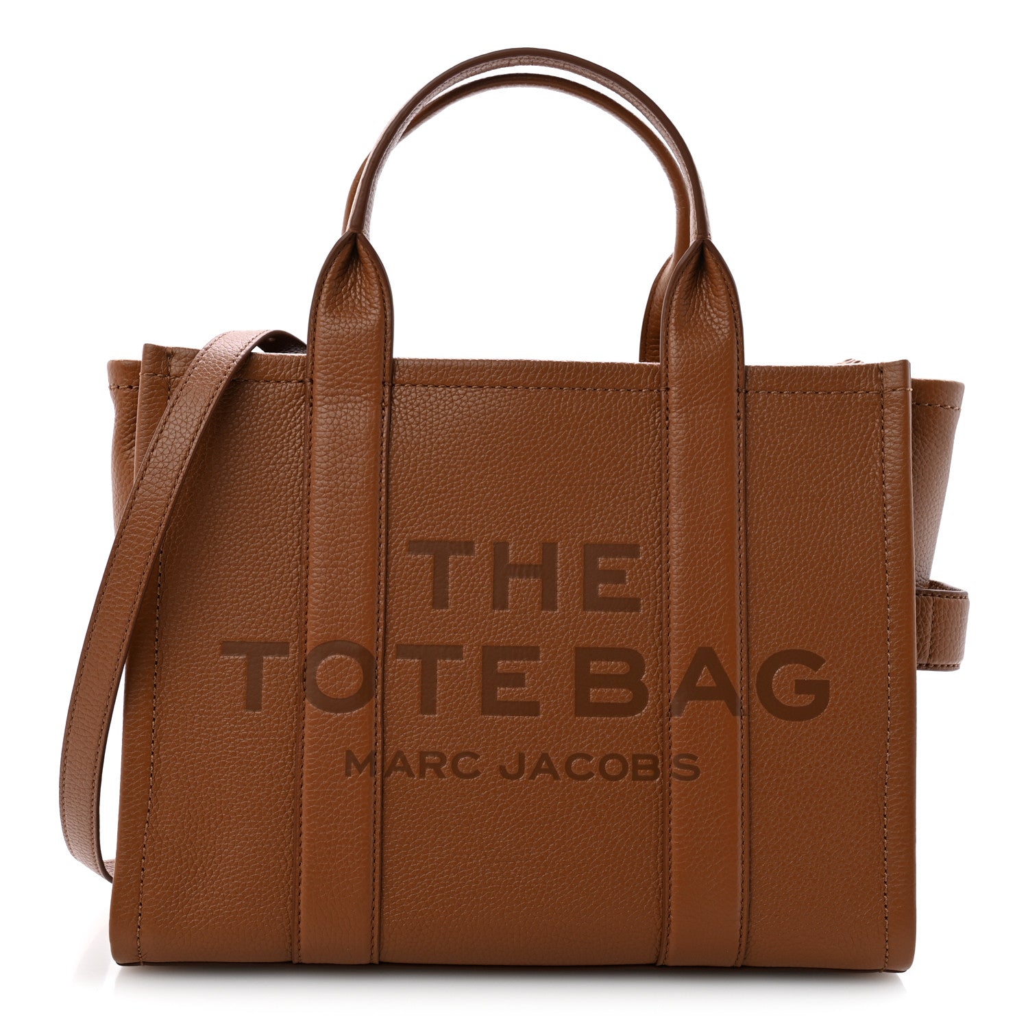 Marc Jacobs Grained Calfskin Medium The Tote Bag Argan Oil 1 of 9