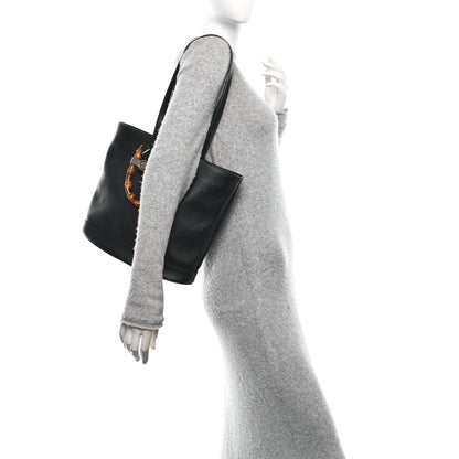 Gucci Calfskin Small Diana Round Tote Bag  Black Grey 2 of 10
