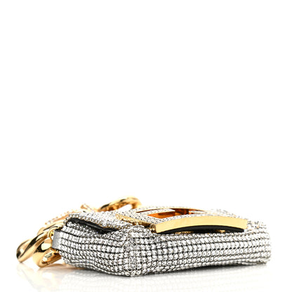 Fendi X VERSACE Crystal Fendace Nano Brooch Baguette Gold Silver 4 of 11